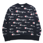 Champion リバースウィーブ REVERSE WEAVE スウェット 3XL ブラック スクリプトロゴ 総柄 青単タグ 復刻