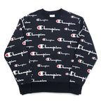 Champion リバースウィーブ REVERSE WEAVE スウェット 3XL ブラック スクリプトロゴ 総柄 青単タグ 復刻