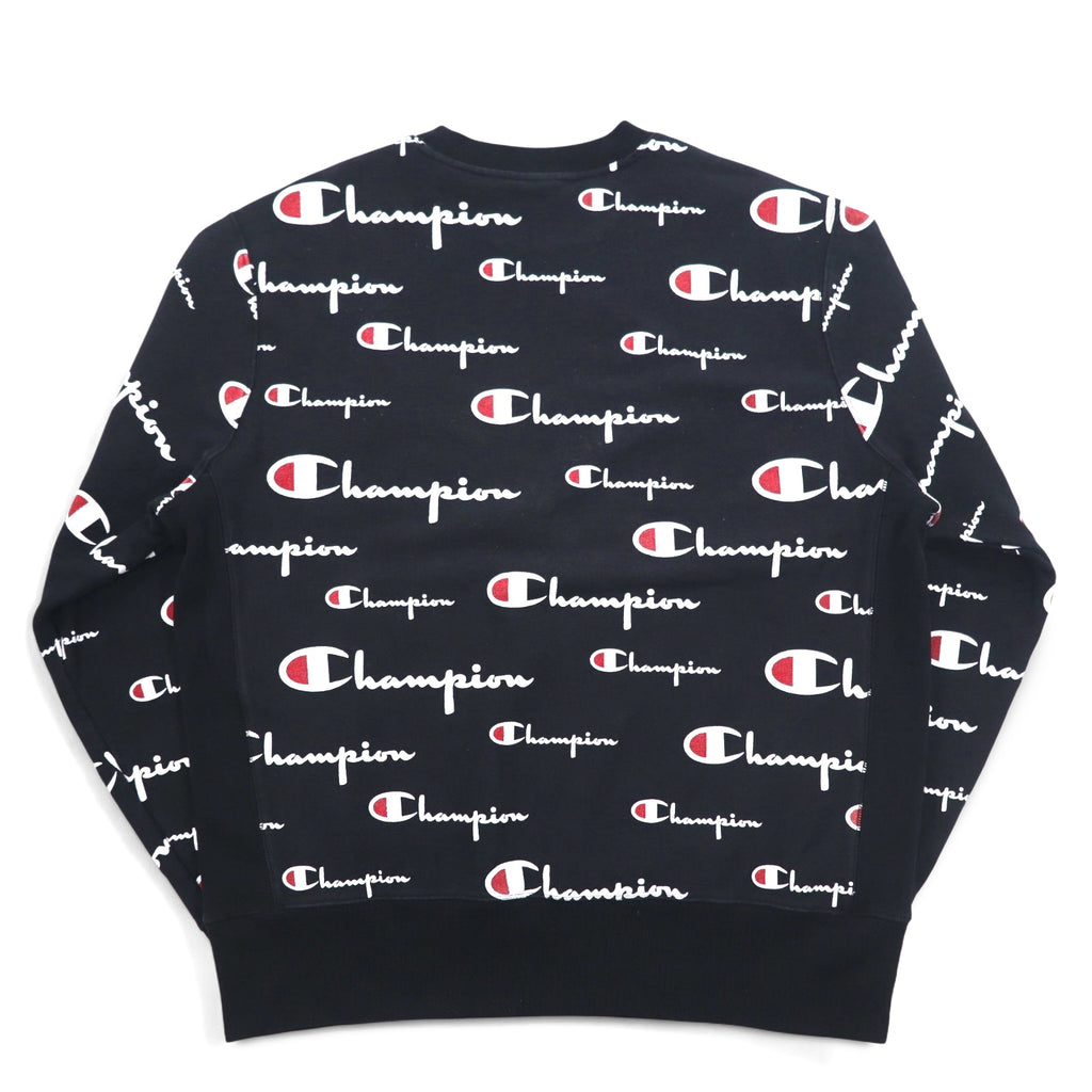 Champion リバースウィーブ REVERSE WEAVE スウェット 3XL ブラック スクリプトロゴ 総柄 青単タグ 復刻