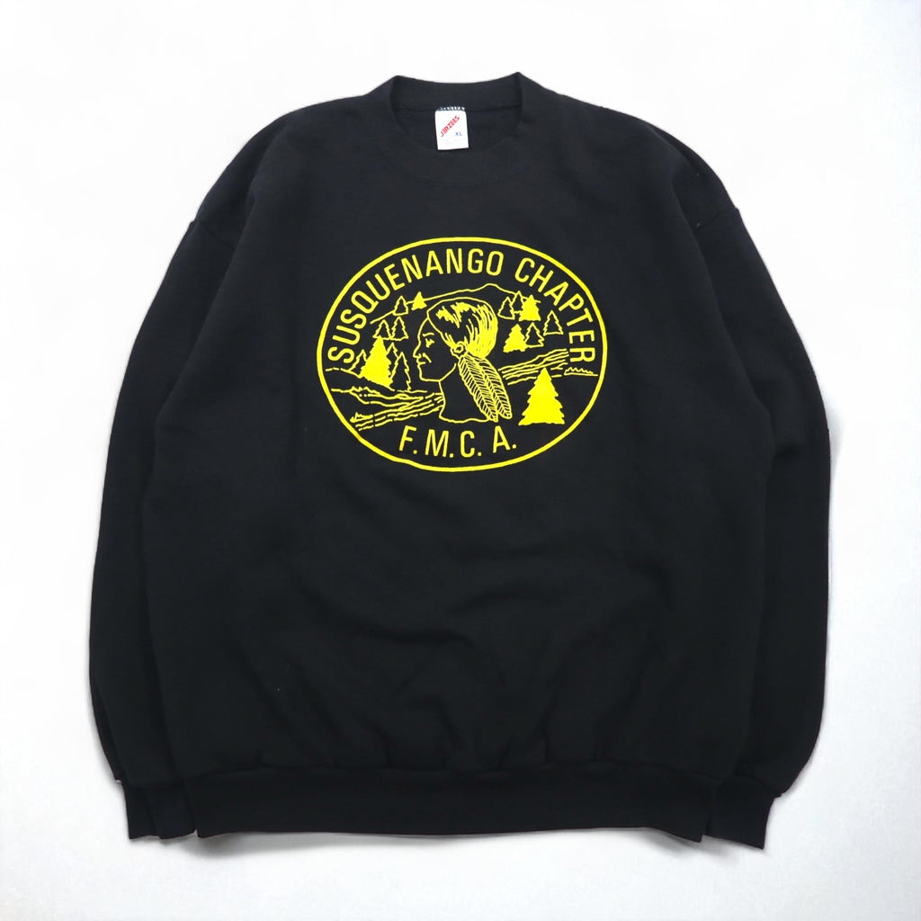 JERZEES 80s Made in USA Sweatshirt, Size XL, Black, Cotton, Fleece-Lined, SUSQUENA CHAPTER FMCA