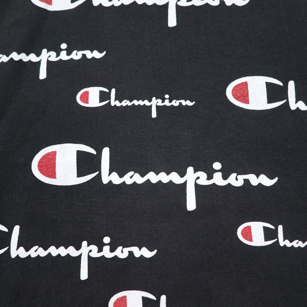 Champion リバースウィーブ REVERSE WEAVE スウェット 3XL ブラック スクリプトロゴ 総柄 青単タグ 復刻