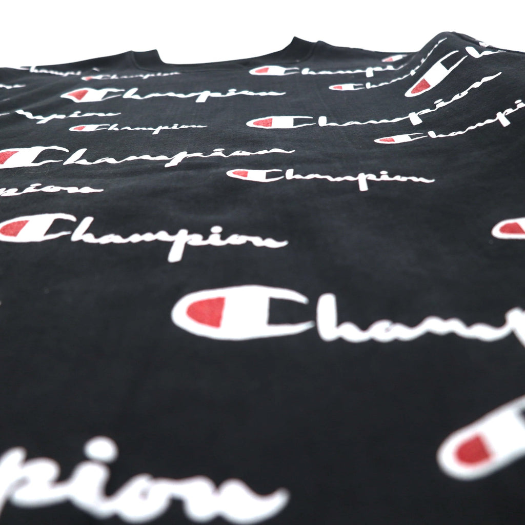 Champion リバースウィーブ REVERSE WEAVE スウェット 3XL ブラック スクリプトロゴ 総柄 青単タグ 復刻