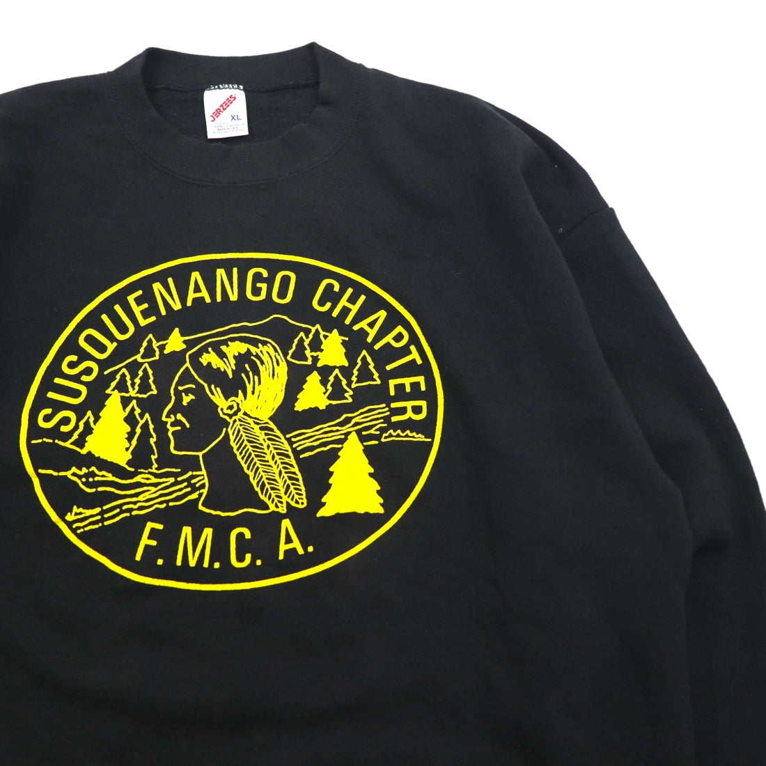 JERZEES 80s Made in USA Sweatshirt, Size XL, Black, Cotton, Fleece-Lined, SUSQUENA CHAPTER FMCA