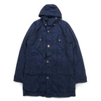 TOMMY HILFIGER 00s Mod Coat Field Parka S Drawstring Detachable Hood Double Zip