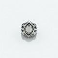 K-SMITH Tribal Silver Ring, Size 19, Oval, White, Clear Stone, Silver 925