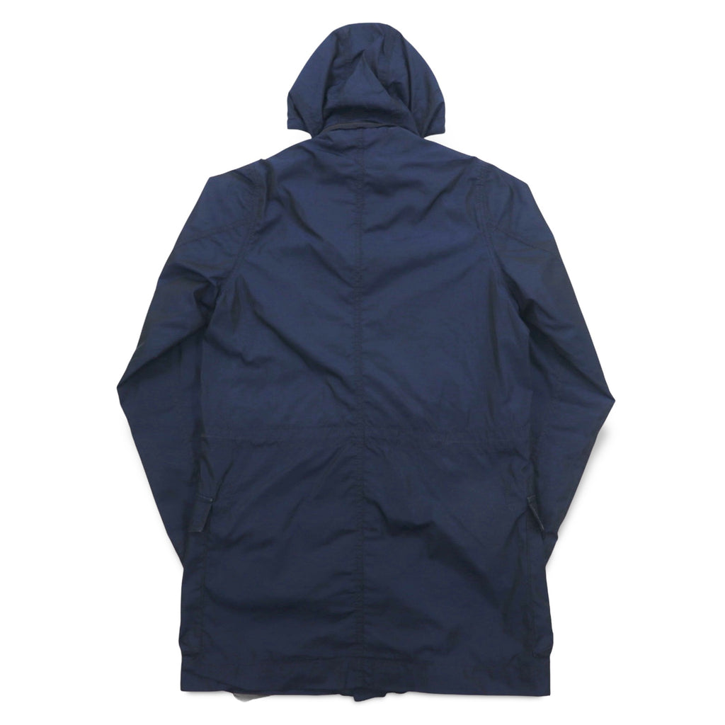 TOMMY HILFIGER 00s Mod Coat Field Parka S Drawstring Detachable Hood Double Zip