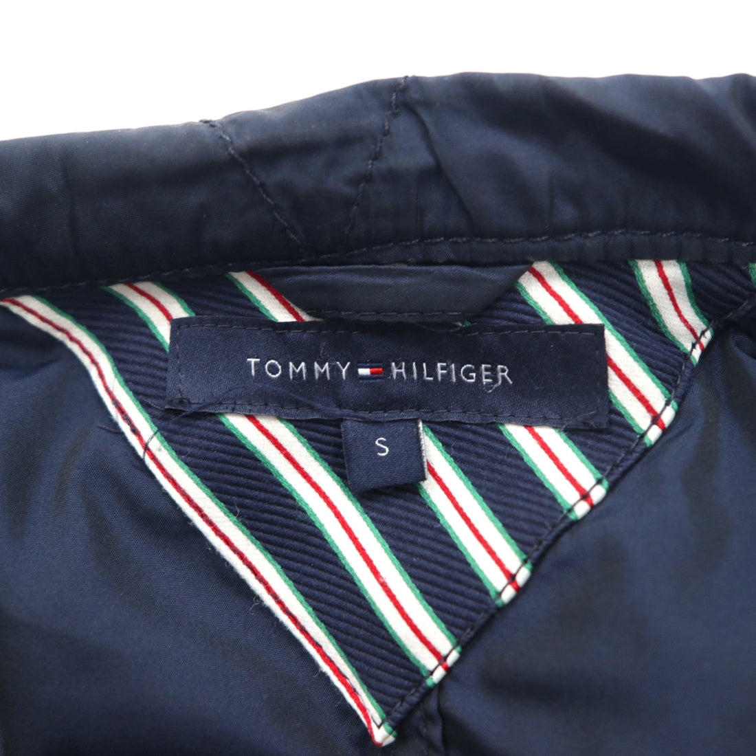 TOMMY HILFIGER 00s Mod Coat Field Parka S Drawstring Detachable Hood Double Zip