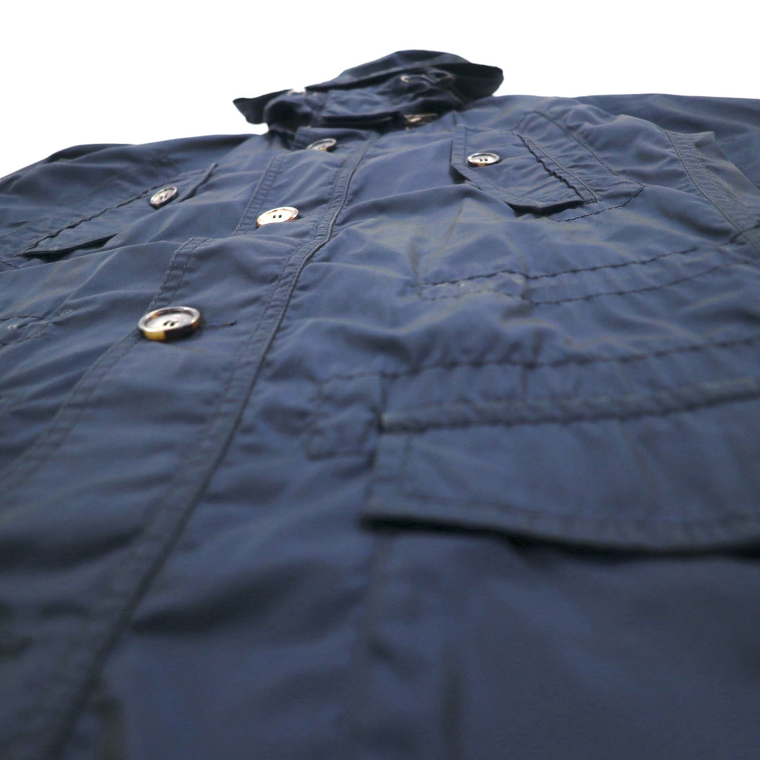 TOMMY HILFIGER 00s Mod Coat Field Parka S Drawstring Detachable Hood Double Zip