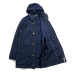 TOMMY HILFIGER 00s Mod Coat Field Parka S Drawstring Detachable Hood Double Zip