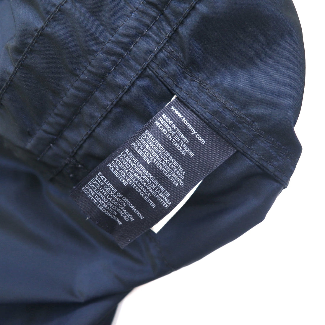 TOMMY HILFIGER 00s Mod Coat Field Parka S Drawstring Detachable Hood Double Zip