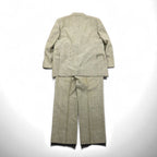 Vintage 90s TENGEN NEO PRETA Linen Suit, 2B Summer Suit Set, Beige, Paisley Print, Wide Lining, Size M