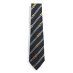 CELINE Spain made tie in black regimental stripes silk