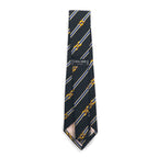 CELINE Spain made tie in black regimental stripes silk