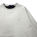 NAUTICA クルーネック スウェット XL クリーム コットン 裏起毛 ワンポイントロゴ刺繍 ビッグサイズ