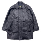 日本然リトテ-古着オンライン-Wind Armour 90年代 ラムレザー カーコート LL ブラック 羊革-Wind Armor 90's Lamb Leather Car Coat LL Black Sheep Leather