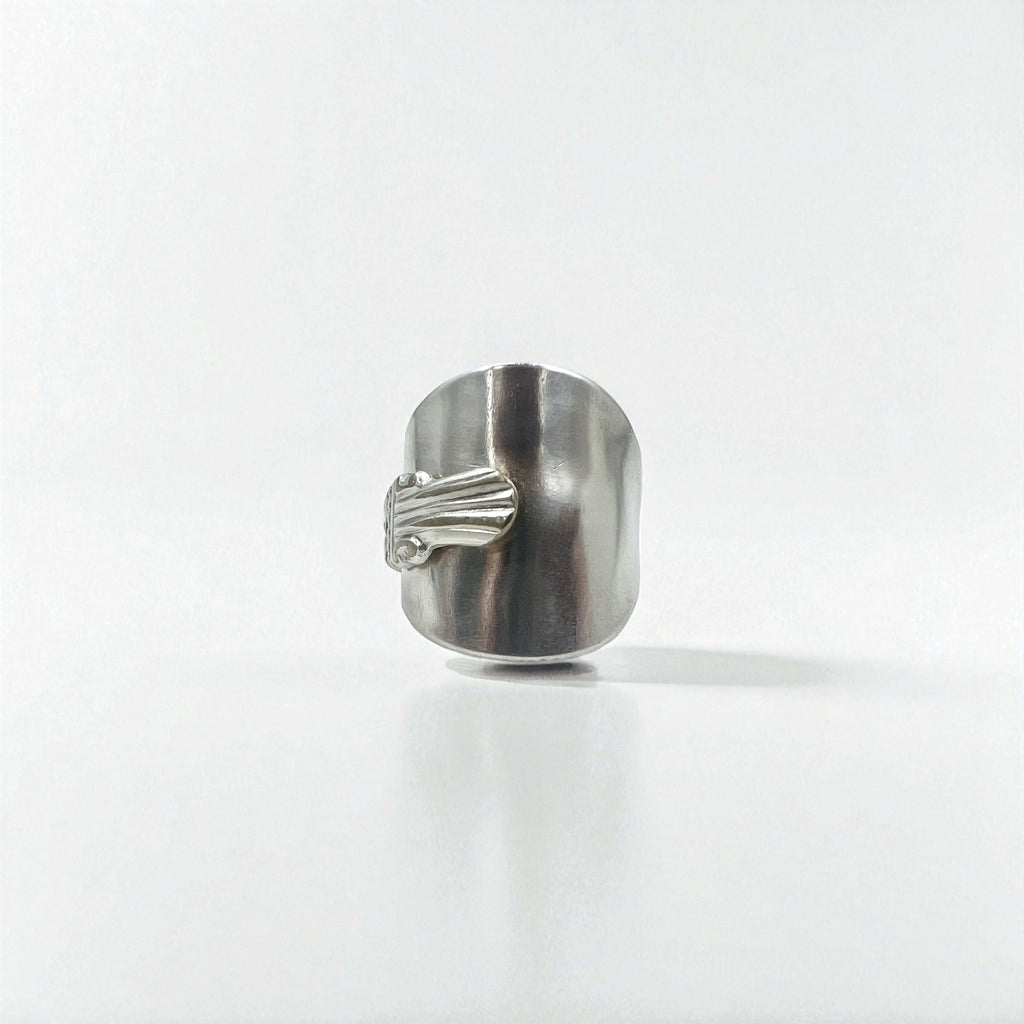 Vintage Spoon Ring, Antique Spoon Ring, Size 19, Silver