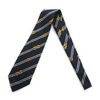 CELINE Spain made tie in black regimental stripes silk