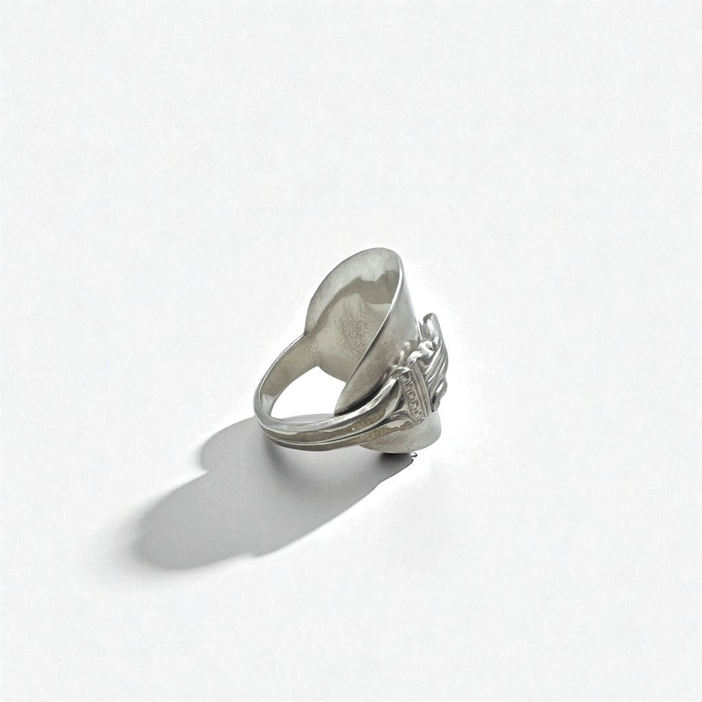 Vintage Spoon Ring, Antique Spoon Ring, Size 19, Silver