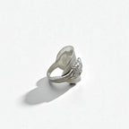 Vintage Spoon Ring, Antique Spoon Ring, Size 19, Silver