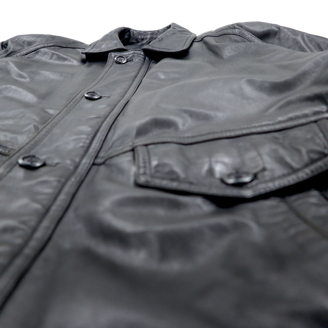 Wind Armour 90s Lamb Leather Car Coat, XL, Black, Sheepskin