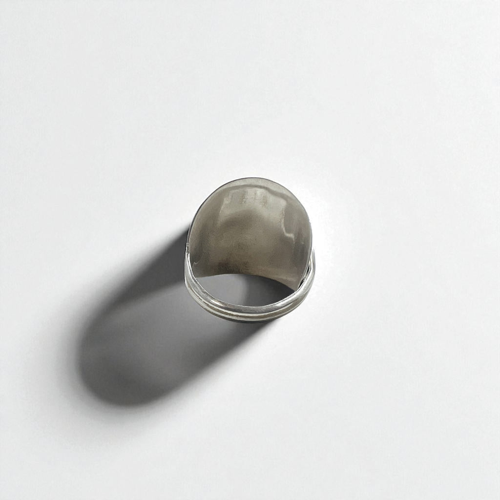 Vintage Spoon Ring, Antique Spoon Ring, Size 19, Silver