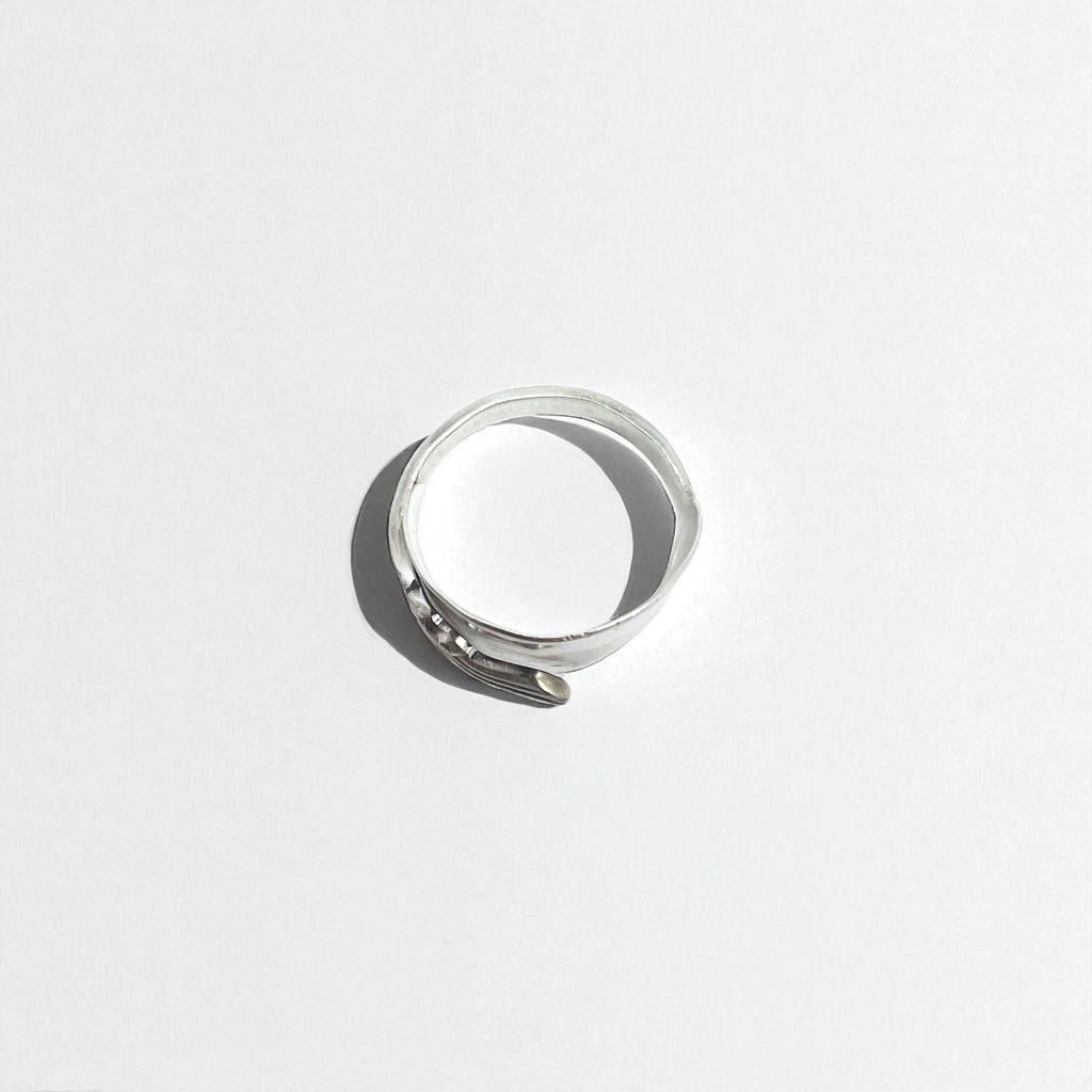 Vintage Spoon Ring, Antique Spoon Ring, Size 19, Silver