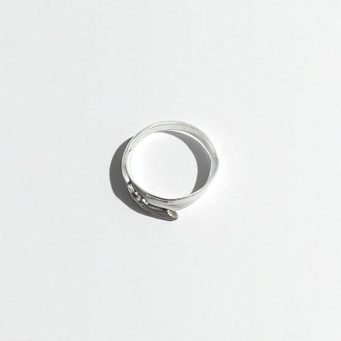 Vintage Spoon Ring, Antique Spoon Ring, Size 19, Silver