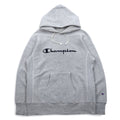 Champion Reverse Weave Pullover Hoodie, XL, Grey, Embroidered Script Logo, Blue Single Tag, Reprint, C3-L107