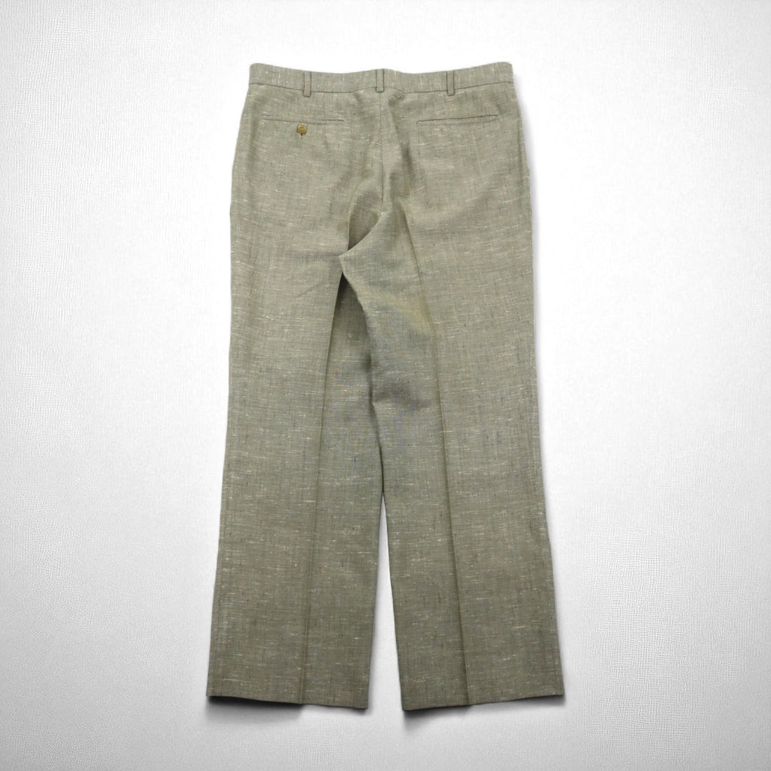 Vintage 90s TENGEN NEO PRETA Linen Suit, 2B Summer Suit Set, Beige, Paisley Print, Wide Lining, Size M