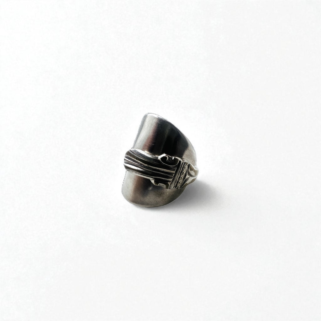 Vintage Spoon Ring, Antique Spoon Ring, Size 19, Silver