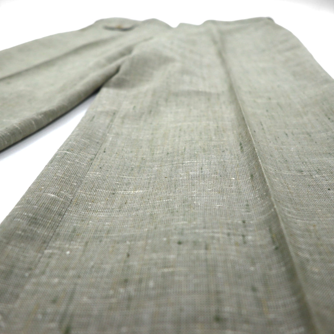 Vintage 90s TENGEN NEO PRETA Linen Suit, 2B Summer Suit Set, Beige, Paisley Print, Wide Lining, Size M