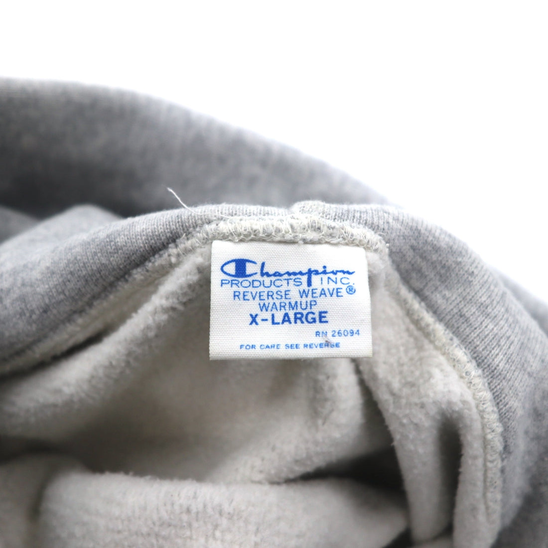 Champion Reverse Weave Pullover Hoodie, XL, Grey, Embroidered Script Logo, Blue Single Tag, Reprint, C3-L107