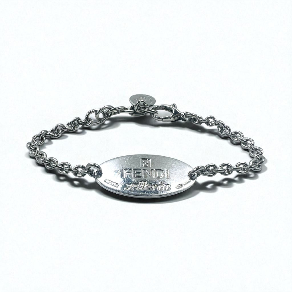 FENDI セレリア selleria ロゴプレート チェーン ブレスレット シルバー STERLING 925