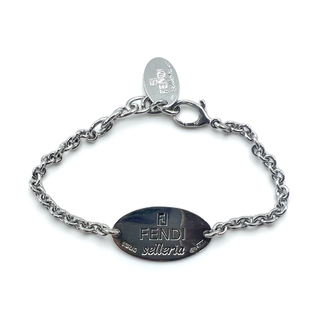 FENDI セレリア selleria ロゴプレート チェーン ブレスレット シルバー STERLING 925