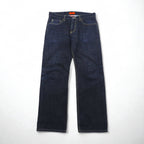 Calee Selvedge Rigid Straight Denim Pants, XL, Indigo Blue, Made in Japan
