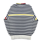Vintage 90s Retro Preppy Polo Sweater VAZIIE SPORT 90年代 ポロ ワッフルニット L ボーダー コットン ロゴ刺繍 日本製