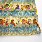 CAMPIA MODA 90s Aloha Shirt XL Khaki Rayon All-Over Print Hula Girl