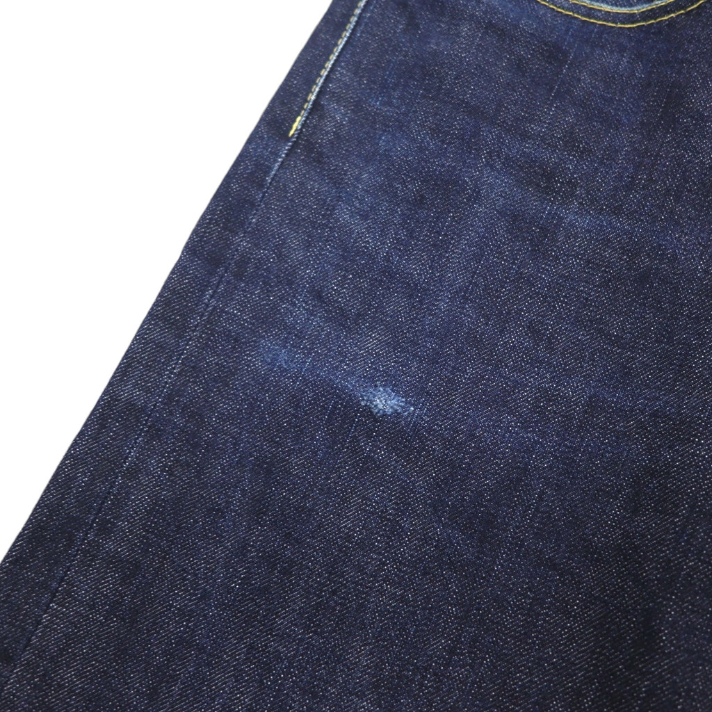 Calee Selvedge Rigid Straight Denim Pants, XL, Indigo Blue, Made in Japan