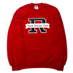 日本然リトテ-古着オンライン-JERZEES USA製 90年代 SUPER SWEATS カレッジ刺繍 スウェット L レッド コットン 裏起毛 Russell Elementary School-Jerzees USA MADE 90s SUPER SWEATS College Embroidery Sweatshirt L Red Cotton Brushed Lining Russell Elementary School