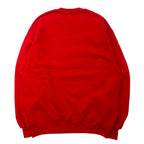 JERZEES Made in USA 90's SUPER SWEATS College Embroidery Sweatshirt L Red Cotton Brushed Back Russell Elementary School