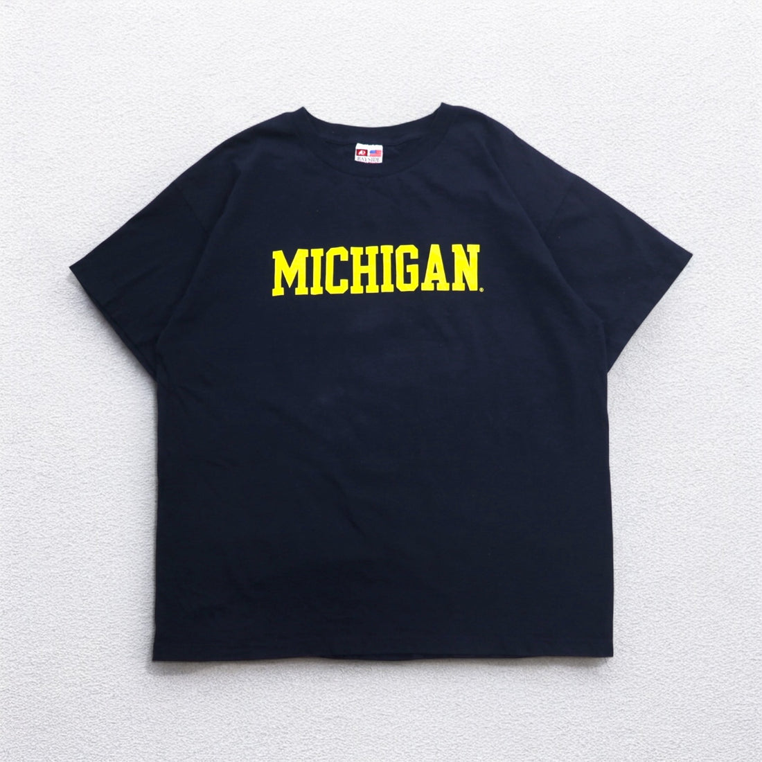 USA made BAYSIDE heavyweight college print T-shirt 2XL black MICHIGAN