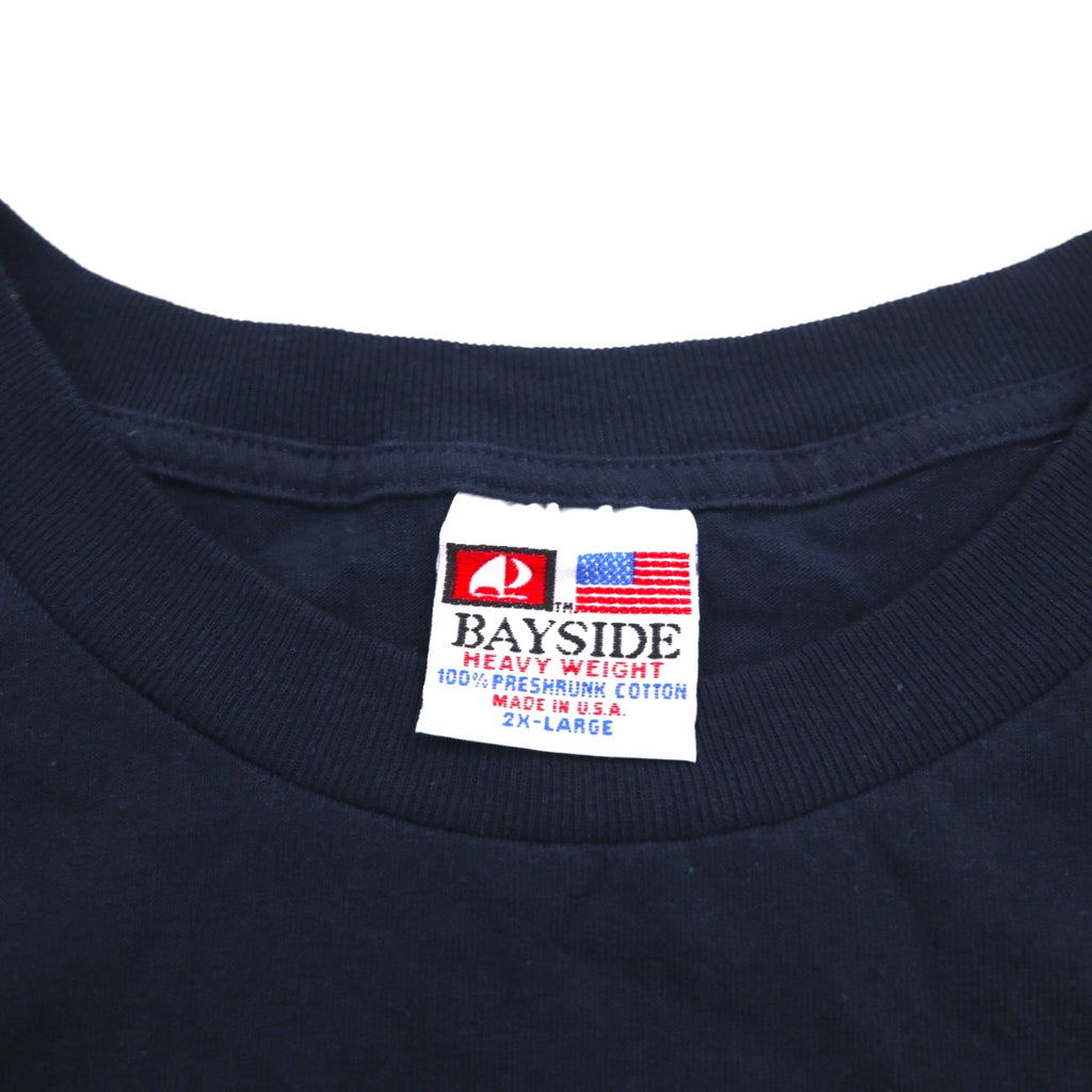 USA made BAYSIDE heavyweight college print T-shirt 2XL black MICHIGAN