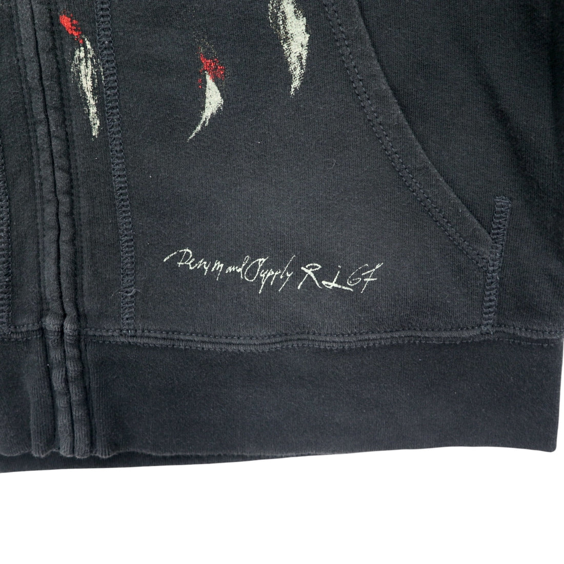 DENIM & SUPPLY RALPH LAUREN インディアンプリント フルジップパーカー S ブラック コットン