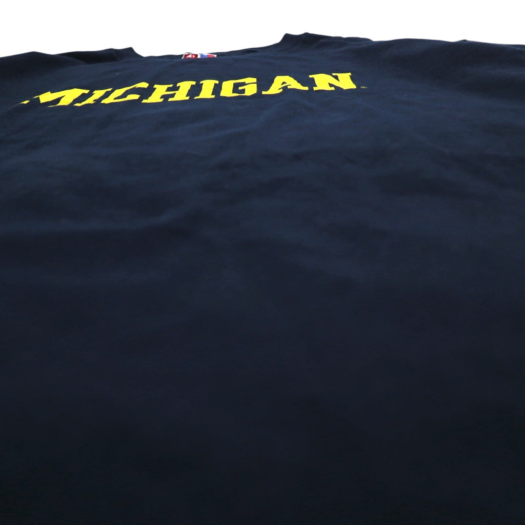 USA made BAYSIDE heavyweight college print T-shirt 2XL black MICHIGAN