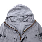 LEH Anorak Parka M Grey Nylon Drawstring Side Slit Made in Japan