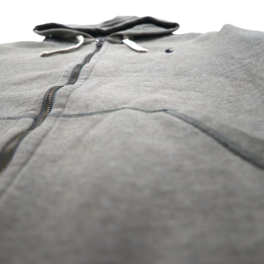 POLO RALPH LAUREN Reverse Weave Full-Zip Hoodie, XL, Gray and Khaki, Small Pony Embroidery