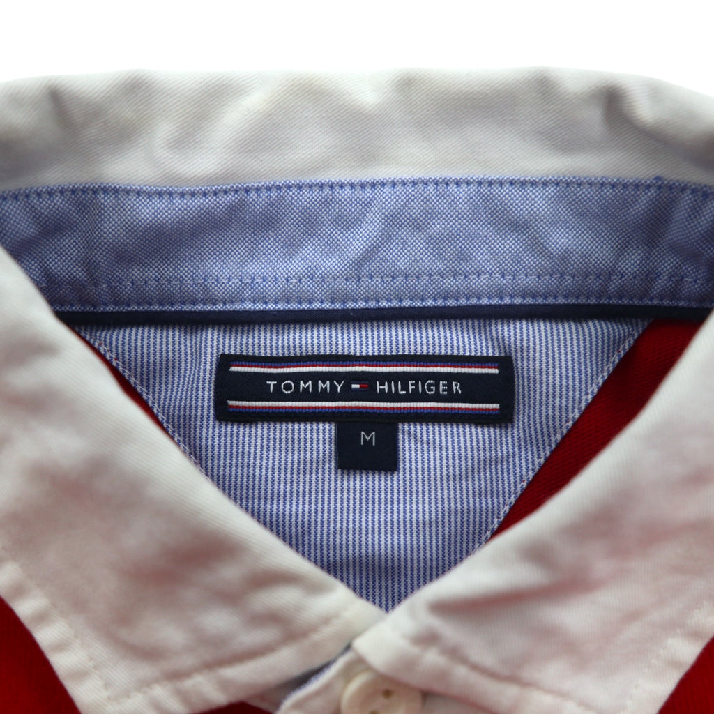 TOMMY HILFIGER ラガーシャツ M レッド コットン ロゴ刺繍 MW0MW06611