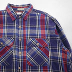 90s USA Vintage Flannel Shirt FIELDMASTER Heavy XL Check Chest Pocket Made in