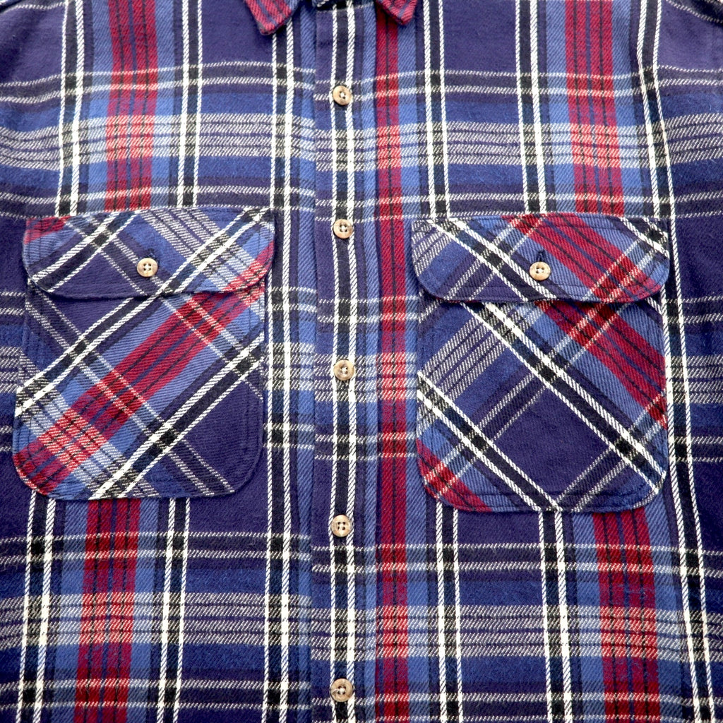 90s USA Vintage Flannel Shirt FIELDMASTER Heavy XL Check Chest Pocket Made in