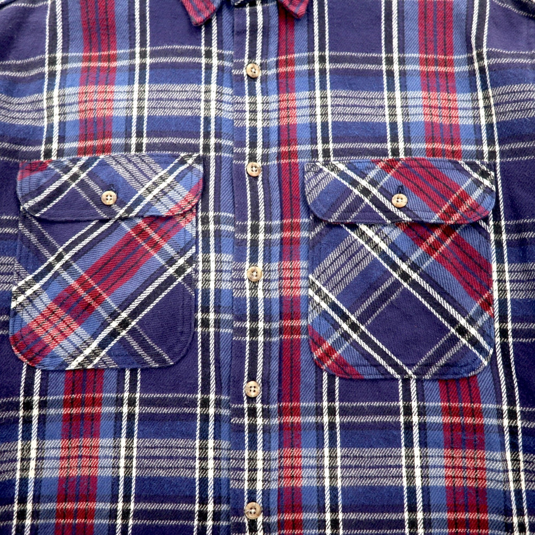90s USA Vintage Flannel Shirt FIELDMASTER Heavy XL Check Chest Pocket Made in